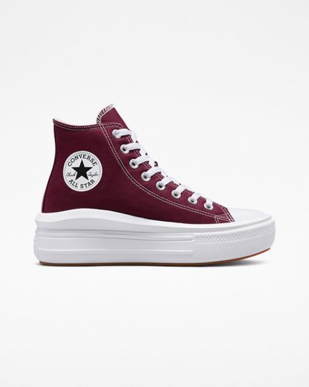 Topanky Na Platforme Converse Chuck Taylor All Star Move Seasonal Color Vysoke Damske Tmavo Červené Biele | SK PQJBZ2